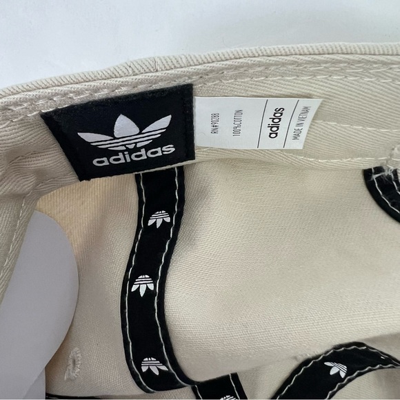 adidas Women’s Running Baseball Hat Color Khaki White Embroidery Back Adj Strap - Picture 9 of 11